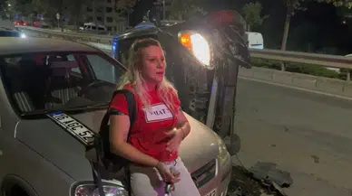 Bursa'da 2.34 promil alkollü sürücü park halindeki araca çarpıp otomobili devirdi