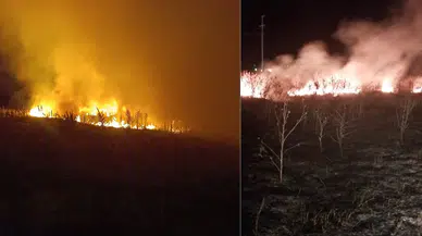 Afyonkarahisar'da anız yangını : Ekipler tarafından kontrol altına alındı