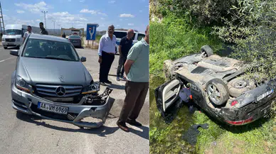 Bayburt'ta 2 otomobil çarpıştı : 5 yaralı