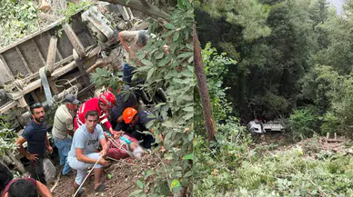 Hatay'da kamyon şarampole devrildi : Baba ile oğlu yaralandı