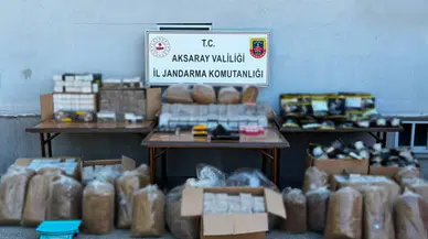 Aksaray'da çok sayıda kaçak tütün ele geçirildi