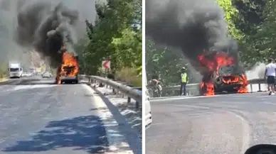 Muğla Seydikemer'de seyir halindeki otomobil bir anda alev aldı