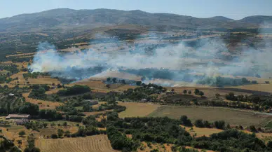 Elazığ'da bahçe ve anız yangını : Ekiplerin çalışmaları devam ediyor