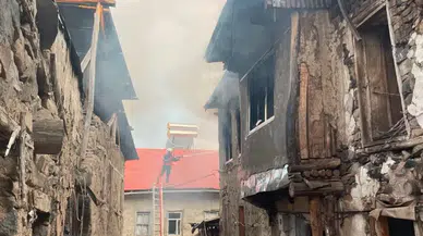 Kemaliye'de korkutan yangın ! Kışlacık köyünde 10 ev hasar gördü