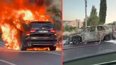 Muğla'da seyir halindeki otomobil alev topuna döndü