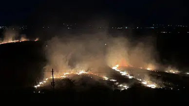 Osmaniye’de mısır tarlasında anız yangını