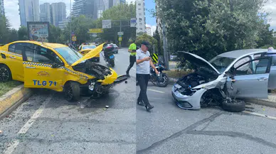 Bakırköy'de trafik kazası : Taksi ile otomobil çarpıştı bir yaralı