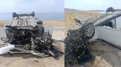 Van'da otomobil kontrolden çıkıp takla attı : 4 yaralı