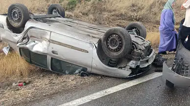 Burdur Salda'da otomobil takla attı : 4 kişi yaralandı