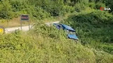 Sinop-Erfelek yolunda kaza : Kontrolden çıkan otomobil şarampole uçtu