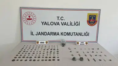 Yalova'da jandarmadan tarihi eser operasyonu : 256 parça sikke ve obje ele geçirildi