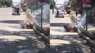 Muş'ta seyir halindeki motosiklet yandı : Maddi hasar meydana geldi