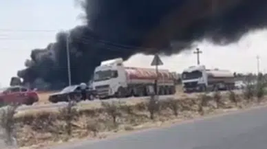 Erbil'de akaryakıt depoları alev alev yandı