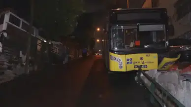 Sarıyer’de yağış kazaya neden oldu : İETT otobüsü bariyere çarptı