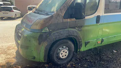 Tekirdağ otluk alanda yangın : Toplu taşıma aracı zarar gördü