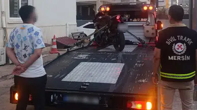 Mersin'de yaya yoluna giren motosiklet sürücüsünün ehliyeti iptal edildi