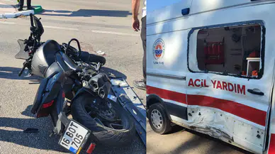 Bursa'da motosiklet ile ambulans çarpıştı : 1 yaralı