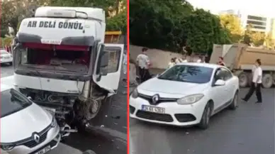 Esenler'de freni boşalan hafriyat kamyonu 7 araca çarptı