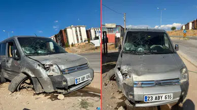 Elazığ'da kontrolden çıkan ticari araç kaza yaptı : 1 yaralı
