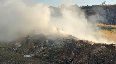 Bilecik Pazaryeri'nde çıkan çöplük yangını söndürüldü