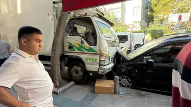 Park halindeki kamyonet aniden hareket etti !