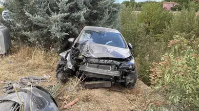 Elazığ’da otomobil ağaca çarptı : 4 kişi yaralandı