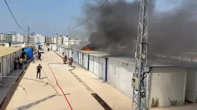 Hatay'dan acı haber : Depremzede ailenin konteyneri yandı