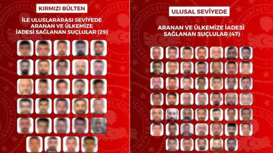 29'u kırmızı bültenle aranan 76 suçlu Türkiye'ye iade edildi