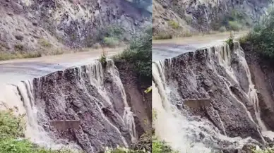 Ardahan Posof'ta sağanak : Yolda çökme meydana geldi