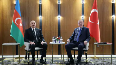 Cumhurbaşkanı Erdoğan ile Aliyev Kırgızistan'da bir araya geldi
