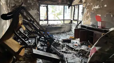Ankara’da apartman yangını : Anne ve oğlu itfaiye ekiplerince kurtarıldı