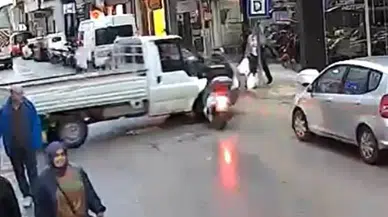 Sinop'ta motokurye kamyonete çarptı: 1 yaralı