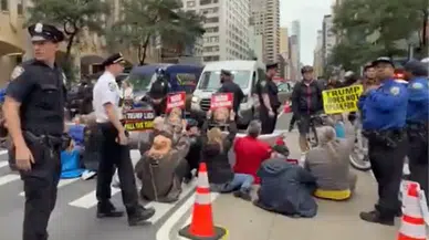 BM Genel Kurulu öncesi New York'ta Trump protestosu : Eylemciler 2. Cadde'de toplandı