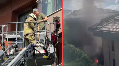 Sarıyer'de sitede korkutan yangın : Mahsur kalan 8 kişi kurtarıldı