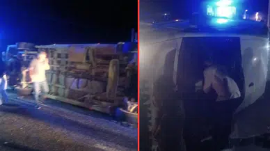 Yolcu otobüsü devrildi : 2'si çocuk 9 yaralı