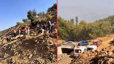 Hatay'da sepetli motosiklet uçuruma yuvarlandı : 3 yaralı