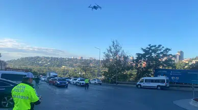 Bahçeşehir'de dron destekli trafik denetimi