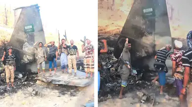 Husilerin düşürdüğünü iddia ettiği F-15 görüntülendi !