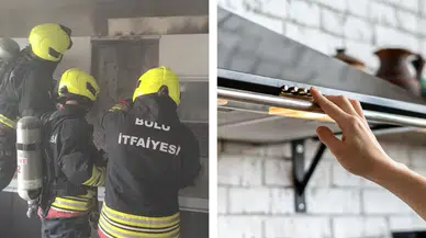 Bolu'da mutfakta yangın : Alev alan aspiratör bina dışına çıkarıldı