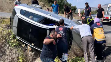 Osmaniye'de virajı alamayan otomobil devrildi : 1 kişi yaralandı