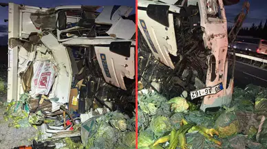Mersin'de tır ile çarpışan kamyon sürücüsü öldü