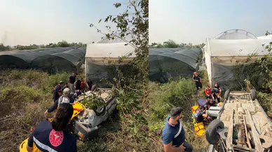 Osmaniye'de otomobil tarlaya uçtu : 3 kişi yaralandı