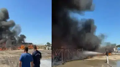 Bursa'da fabrika bahçesinde yangın