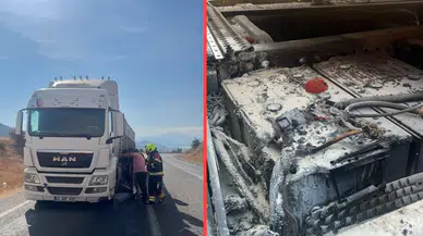 Balıkesir'de seyir halindeki araçta yangın çıktı