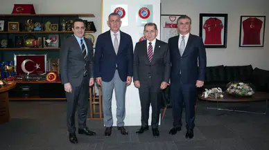 Galatasaray Başkanı Özbek, TFF Başkanı Hacıosmanoğlu'nu ziyaret etti