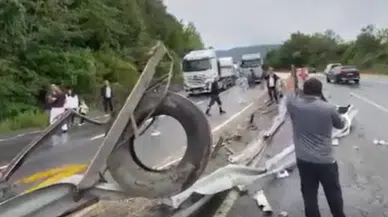 Düzce-Zonguldak karayolunda tır makasladı: Trafik yoğunluğu yaşandı