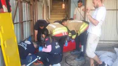 Antakya’da yük asansörü düştü : 1 kişi yaralandı