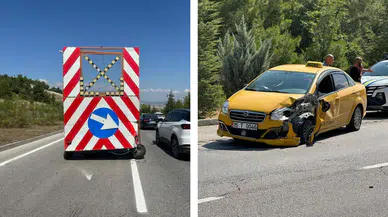 Burdur'da ticari taksi trafik römorkuna çarptı : Sürücü yaralandı
