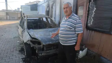 Hatay'da konteyner kentte otomobil yandı