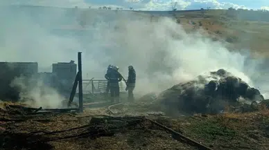 Kütahya'da ahırda yangın: 1 kişi öldü, 5 hayvan telef oldu